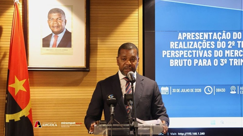 Secret&aacute;rio de Estado para os Recursos Minerais, J&acirc;nio Corr&ecirc;a Victor, na apresenta&ccedil;&atilde;o do balan&ccedil;o das exporta&ccedil;&otilde;es de petr&oacute;leo bruto e g&aacute;s natural