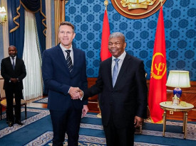 Embaixador da Noruega, Bjornar Dahl Hotvedt, despede-se do Presidente da Rep&uacute;blica, Jo&atilde;o Louren&ccedil;o - CIPRA