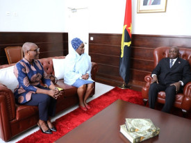 Ministro das Rela&ccedil;&otilde;es Exteriores, T&eacute;te Ant&oacute;nio, reuniu-se com coordenadora residente da ONU em Angola, Amanda Mukwashi, e com representante residente do PNUD, Denise Ant&oacute;nio - MIREX