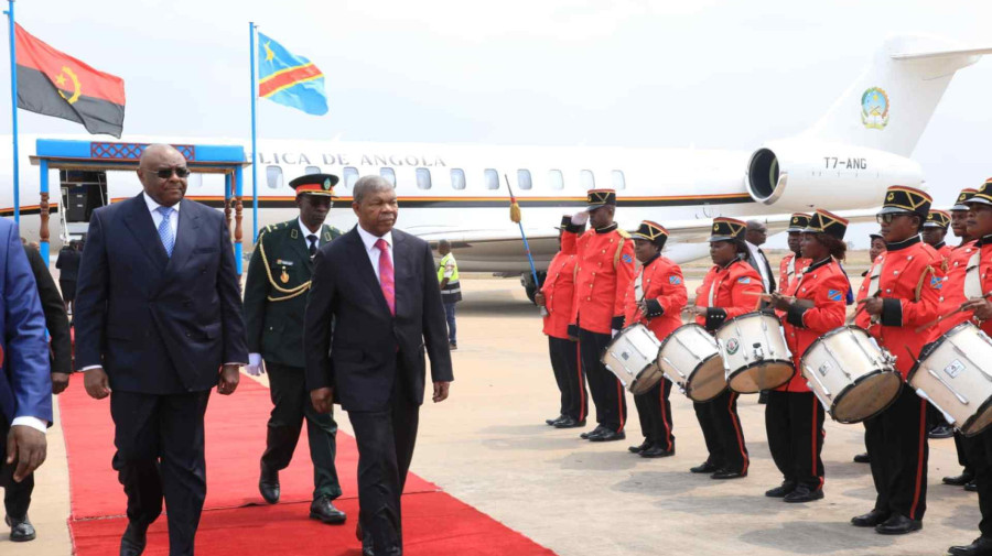 Presidente Jo&atilde;o Louren&ccedil;o em Kinshasa, RDC 