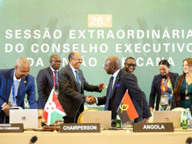 Presidente da Comiss&atilde;o da Uni&atilde;o Africana (UA), Mahmoud Ali Youssouf, na abertura da sess&atilde;o extraordin&aacute;ria do Conselho Executivo da organiza&ccedil;&atilde;o - Edi&ccedil;&otilde;es Novembro