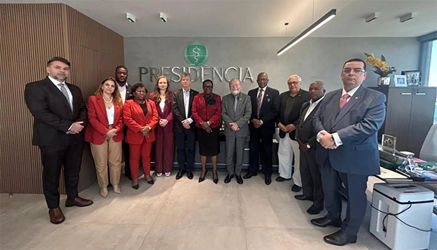 Membros das delega&ccedil;&otilde;es de Angola e do Brasil 