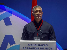 Ministro da Energia e &Aacute;guas, Jo&atilde;o Baptista Borges, na inaugura&ccedil;&atilde;o das barragens do Nd&uacute;e e Calucuve - CIPRA