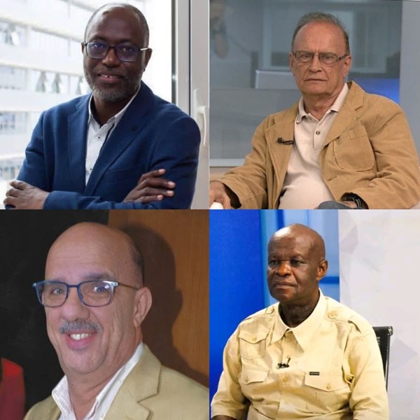 Especialistas S&eacute;rgio Calundungo, Jonuel Gon&ccedil;alves, M&aacute;rio Pires e Jo&atilde;o Gon&ccedil;alves que participaram no programa informativo "Girassol Debate", da televis&atilde;o Rede Girassol