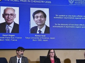 Pr&eacute;mio Nobel da Qu&iacute;mica atribu&iacute;do a Henri Kagan e Kenso Soai - DR