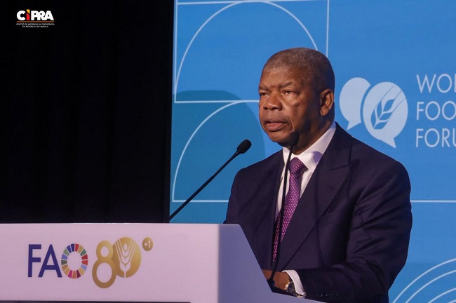 Presidente da Rep&uacute;blica, Jo&atilde;o Louren&ccedil;o, discursa na abertura do F&oacute;rum Mundial da Alimenta&ccedil;&atilde;o 2026, promovido pela FAO