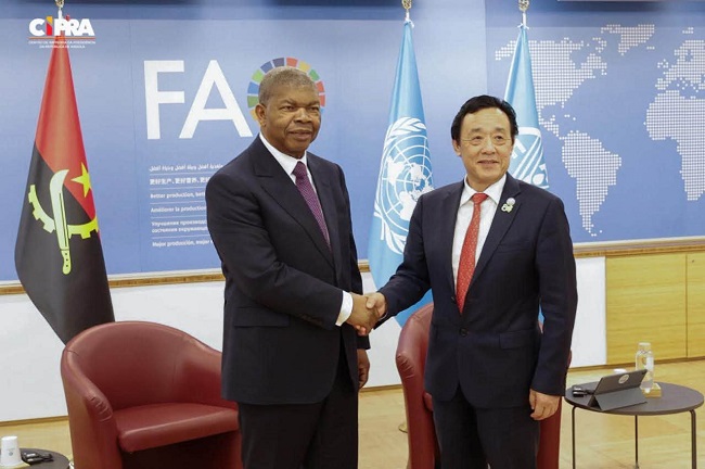 Presidente da Rep&uacute;blica, Jo&atilde;o Louren&ccedil;o, encontrou-se, em Roma, com o director-geral da FAO, Du Dongyu