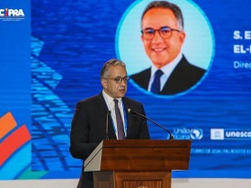 Director-geral da UNESCO, Khaled El-Enany, discursa na Bienal de Luanda - CIPRA