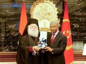 Presidente da Rep&uacute;blica, Jo&atilde;o Louren&ccedil;o, recebeu em audi&ecirc;ncia o Patriarca Teodoro II, l&iacute;der da Igreja Ortodoxa Grega de Alexandria (Egipto) - CIPRA
